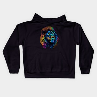 Lion, Neon Glow, King of the Dance Floor - Party Kids Hoodie